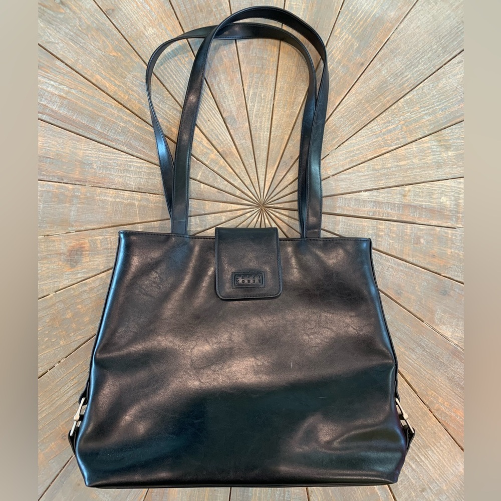 Vintage leather look purse/shoulder bag/tote bag by Crazy Horse Liz Claiborne